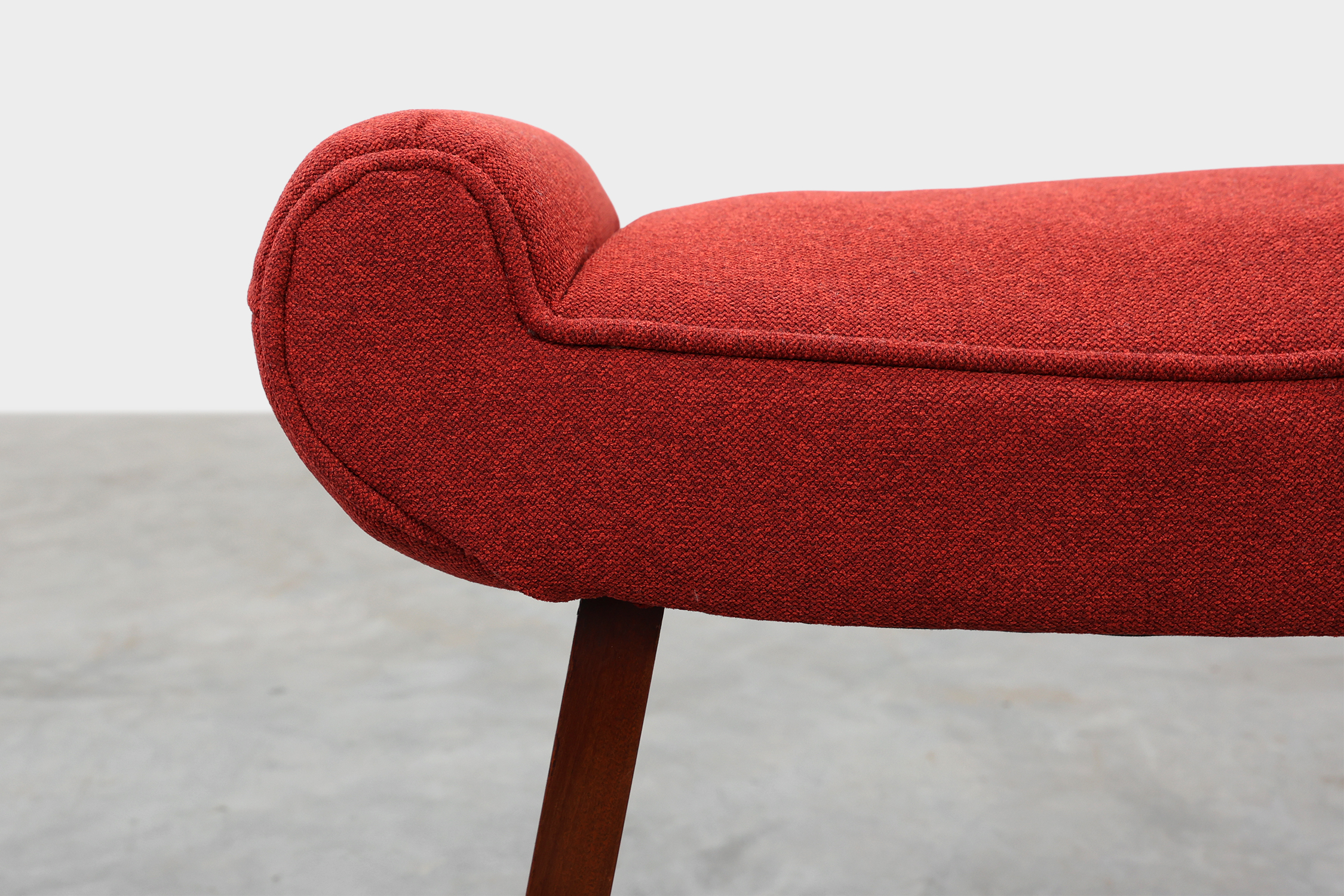 Art Deco Red Reupholstered Stool, Belgium ca. 1920 thumbnail